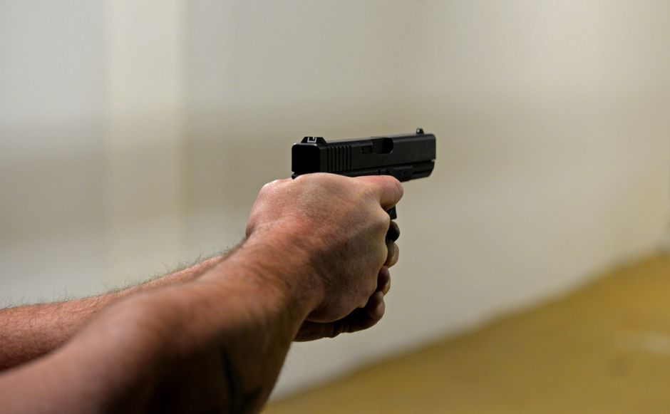 Professional shooting instruction and safety training with instructor and participant